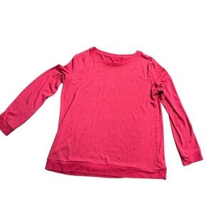 Zyia Active Fuchsia Boyfriend Sweater Long Sleeve Pink‎ Sweatshirt Womens Size L